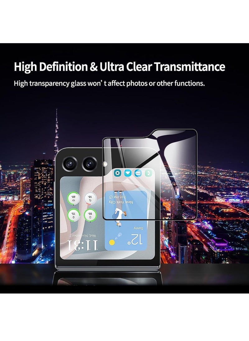 Screen Protector for Samsung Galaxy Z Flip 5 Front Tempered Glass Full Coverage Screen Guard 9H Hardness Anti Fingerprint Scratch Resistance for Samsung Galaxy Z Flip 5