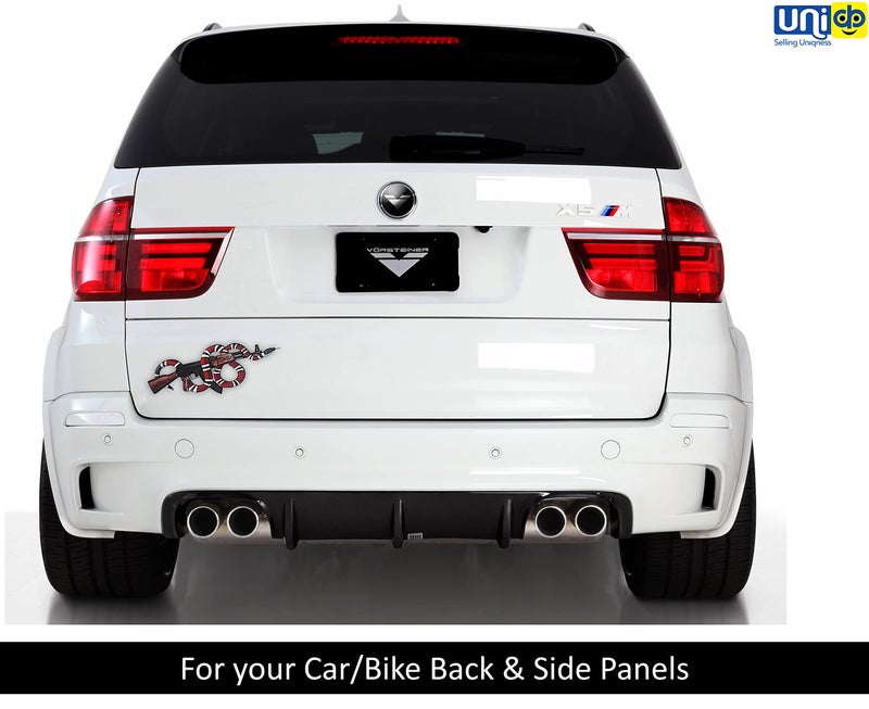 UNIq Snake Cobra with Gun AK47 Stylish Glossy Finish Decal Sticker for Car Bike Laptop Bottle - Image 4