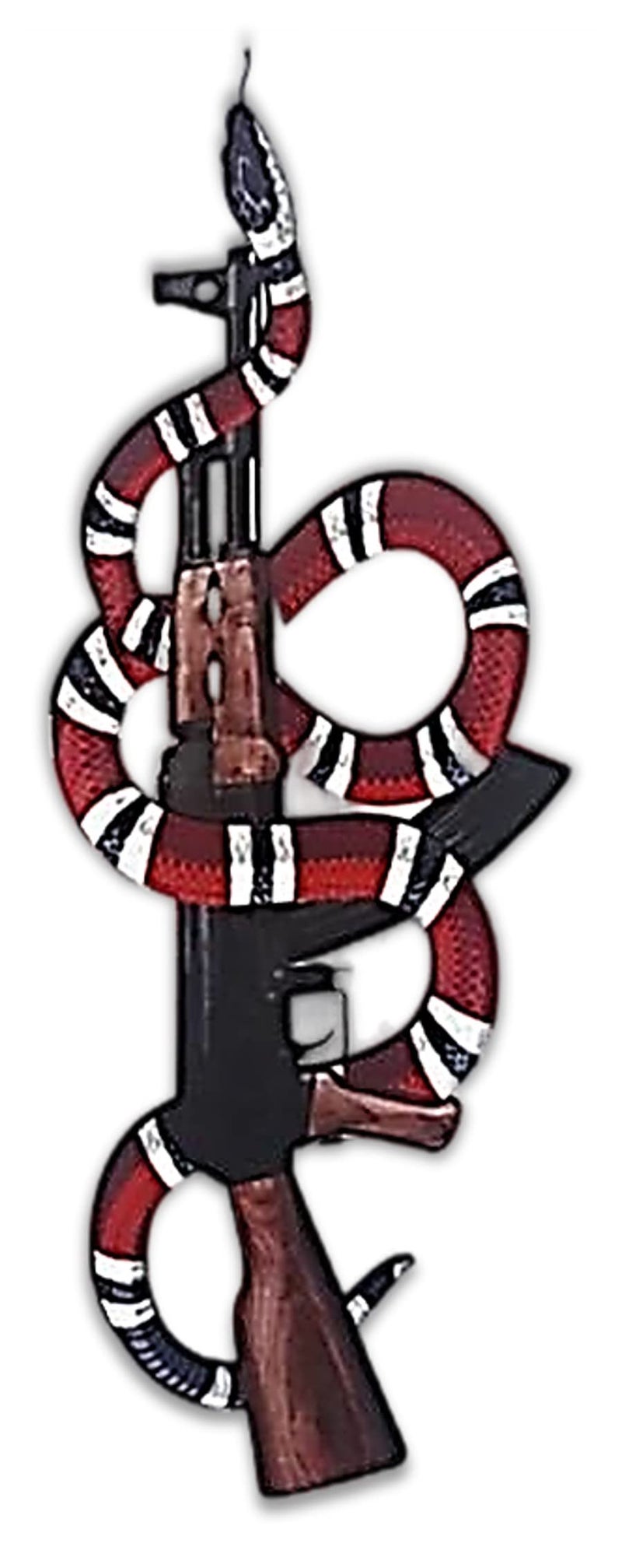 UNIq Snake Cobra with Gun AK47 Stylish Glossy Finish Decal Sticker for Car Bike Laptop Bottle - Image 1
