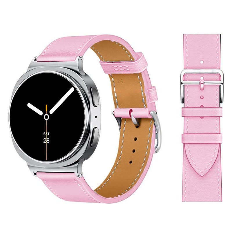 سوار ساعة ذكية سوار جلدي كلاسيكي متوافق باللون أحمر قابل للتعديل مع Samsung Galaxy Watch بملاءمة قابلة للتعديل وحزام بديل للاستخدام اليومي عملي للاستخدام المتكرر خفيف الحمل - Image 1
