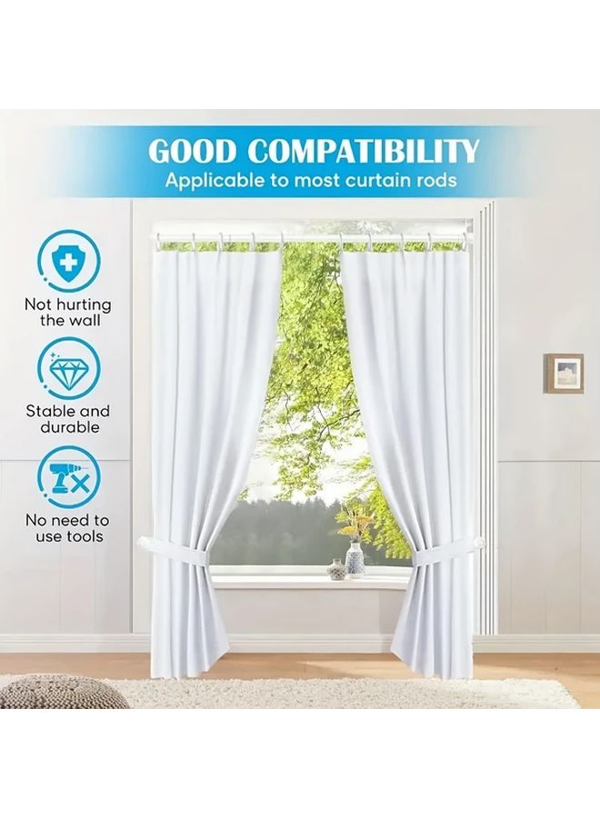 Adjustable Tension Curtain Rod 80 150cm No Drill Extendable For Bathroom Kitchen Window - Image 4