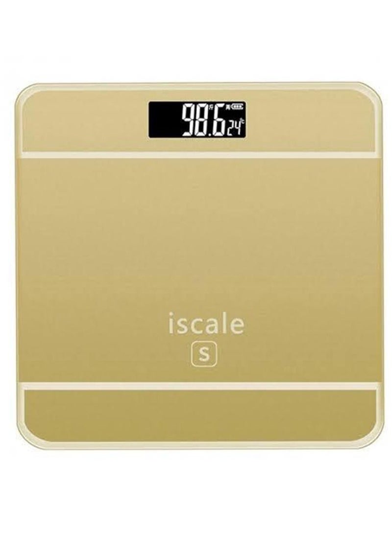 Iscale Body Weight Digital Scale with LCD Display Screen-Gold - Image 1
