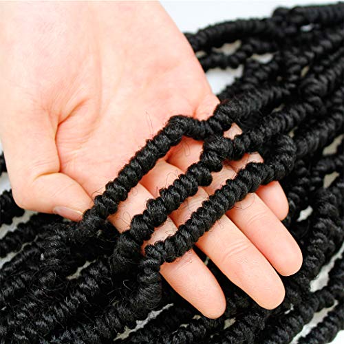 Dorsanee Bomb Twist Crochet Hair 10 Inch 6 Packs Mini Passion Twist Crochet Hair for Black Women Pre-looped Spring Twist Crochet Braids Nubian Twist Synthetic Hair Extension (1B#) - Image 5