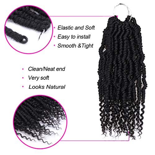 Dorsanee Bomb Twist Crochet Hair 10 Inch 6 Packs Mini Passion Twist Crochet Hair for Black Women Pre-looped Spring Twist Crochet Braids Nubian Twist Synthetic Hair Extension (1B#) - Image 3