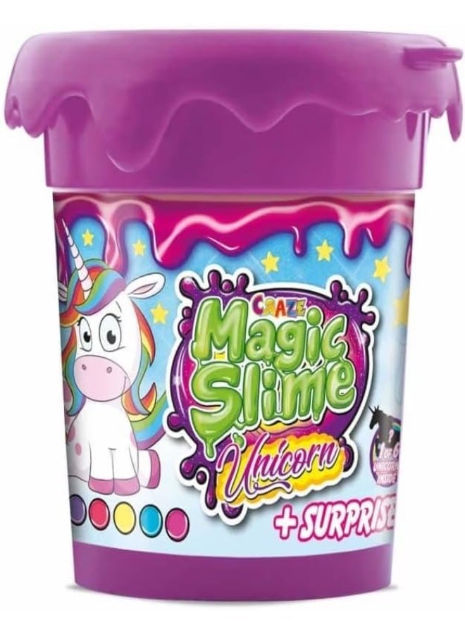 CRAZE Magic Slime Unicorn Children's Slime Glitter Effect Unicorn Toy Figures Slime Children Multicoloured Slime Set with Surprises 35627 Assorted Medium - Image 1