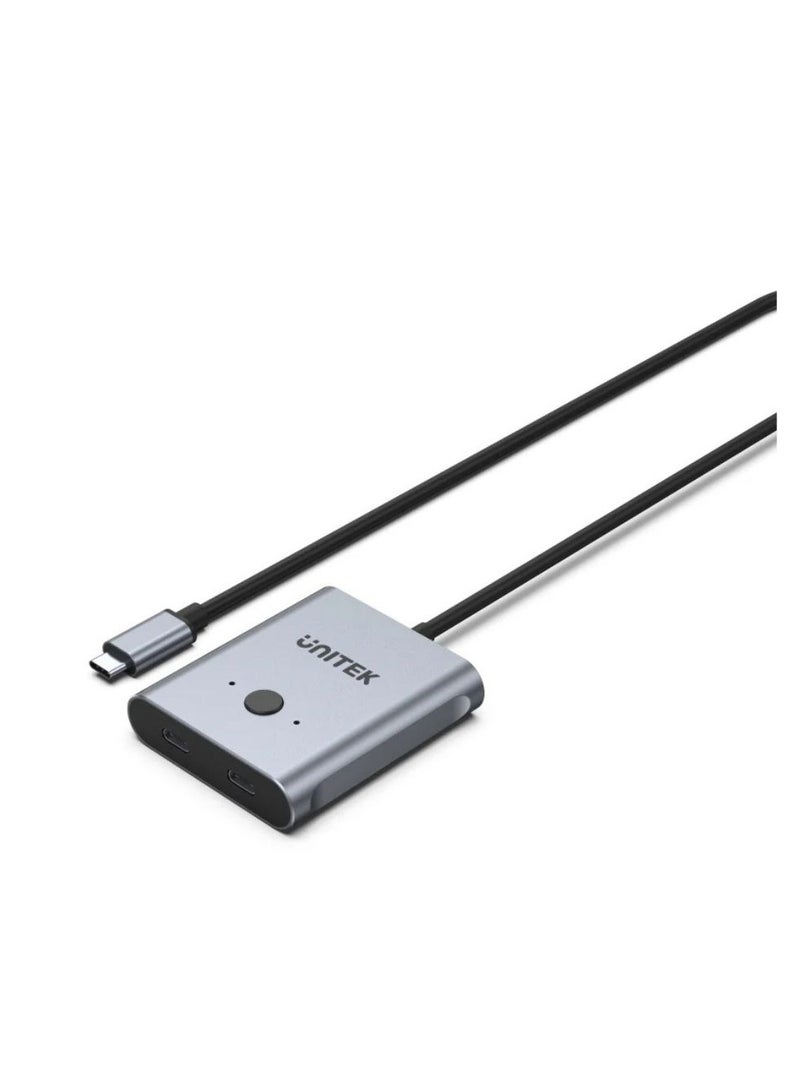 UNITEK USB-C Bidirectional Switch – 2-in-1 USB-C Data Sharing Switch for Connecting and Switching Between Two Devices or Two USB-C Monitors with High-Speed 10Gbps Data Transfer Support - Image 1