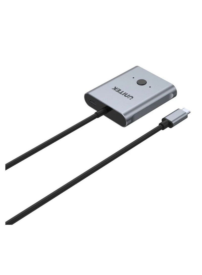 UNITEK USB-C Bidirectional Switch – 2-in-1 USB-C Data Sharing Switch for Connecting and Switching Between Two Devices or Two USB-C Monitors with High-Speed 10Gbps Data Transfer Support - Image 2