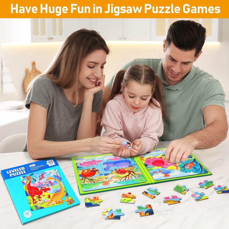 Hieoby Magnetic Puzzles for Kids Ages 3-5 Toddler Toys Age 2-4 2Pack Dinosaur Animal Jigsaw Puzzle Magnet Books Travel Games Montessori Preschool Learning Activities for 2 3 4 5 6 Year Old Boys Girls - Image 2