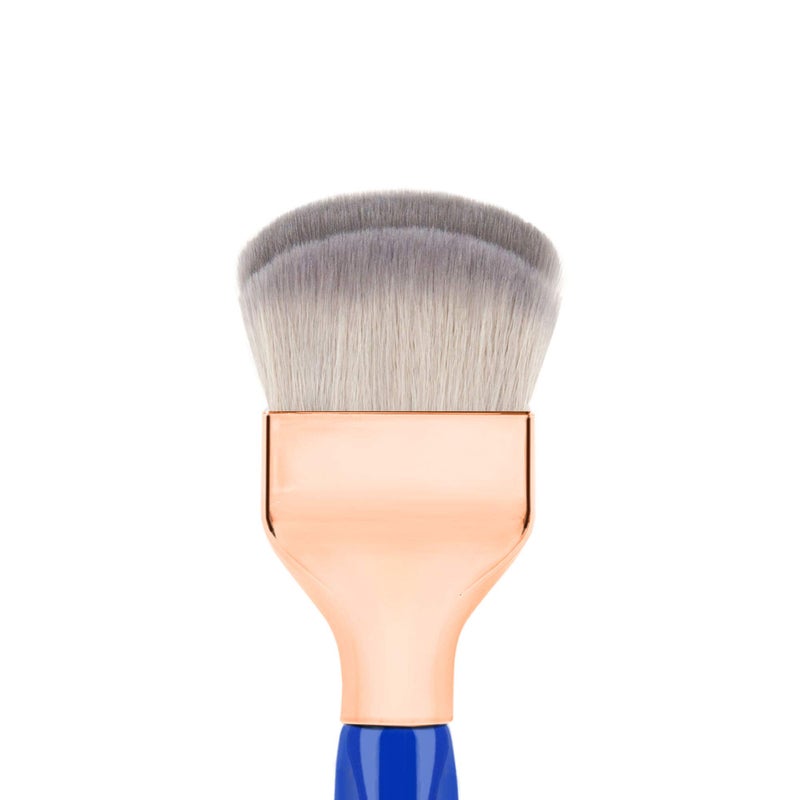 Bdellium Tools Professional Makeup Brush - Golden Triangle 972 Large Rounded Double Dome Blender - With All Vegan and Soft Synthetic Fibers, For Foundation Application & Blending (Blue, 1pc) - Image 2