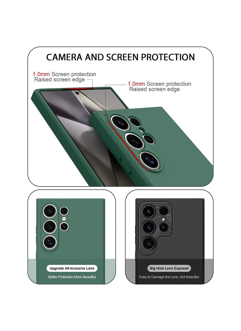 Aookay - for Samsung Galaxy S25 Ultra Case, Real Liquid Silicone [Camera Protection] [Soft Anti-Scratch Microfiber Lining] Support Wireless Charging Shockproof Phone Case for Samsung S25 Ultra (Green) - Image 1