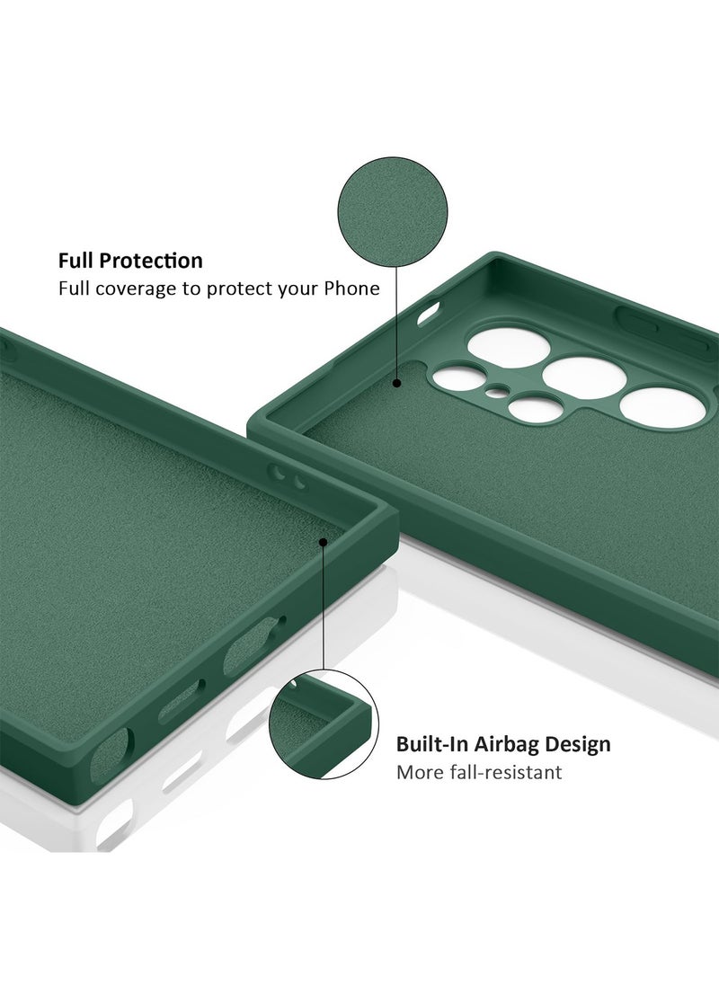 Aookay - for Samsung Galaxy S25 Ultra Case, Real Liquid Silicone [Camera Protection] [Soft Anti-Scratch Microfiber Lining] Support Wireless Charging Shockproof Phone Case for Samsung S25 Ultra (Green) - Image 1