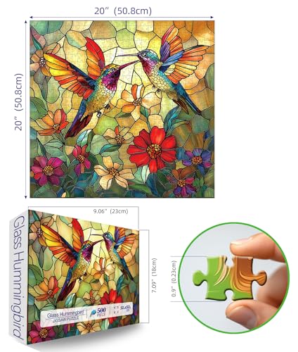 Blueforest Vintage Paint Hummingbird Flower 500 Piece Puzzles for Adults Easy Large Piece Puzzle for Seniors Challenge Art Jigsaw Puzzles for Gifts Party Games Family 20 20 Inch Dust Free - Image 5
