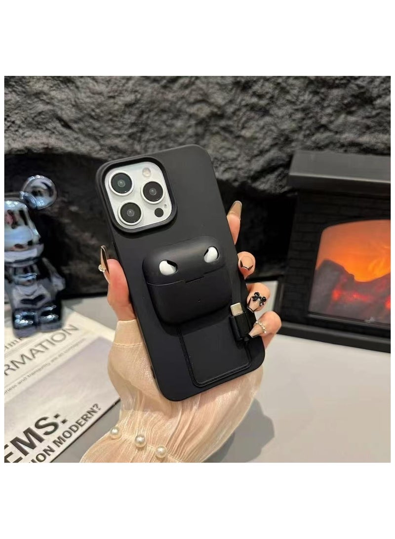 بلو فاير جراب مدمج 2 في 1 لهاتف iPhone 16 Pro Max مع مساحة تخزين لسماعات AirPods 3/4 – غطاء واقٍ من السيليكون و TPU مقاوم للماء والصدمات مع دعم الشحن اللاسلكي، تصميم نحيف صديق للبيئة مضاد للخدوش، غطاء أنيق ومتين مع مكان مدمج للسماعات، إكسسوار متعدد الوظائف عصري لمستخدمي iPhone 16 Pro Max من Apple - Image 1