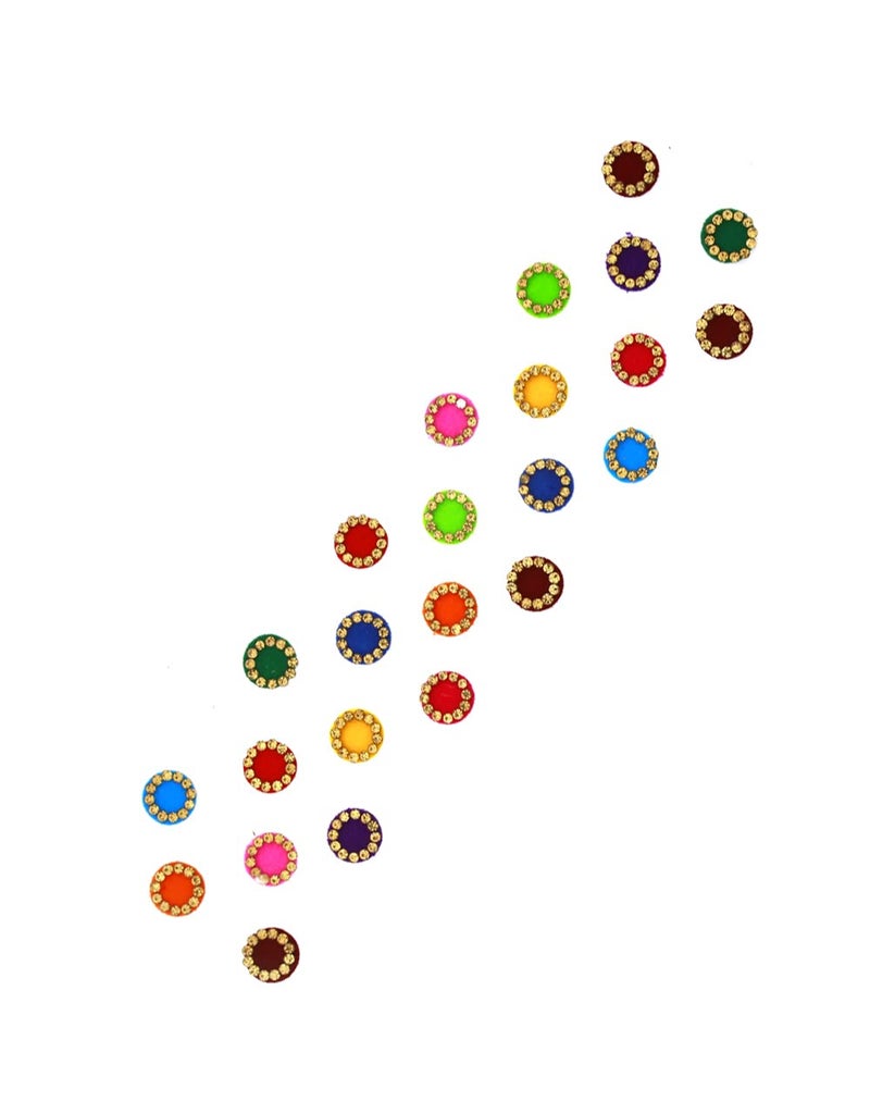 Anuradha Art Jewellery Anuradha Art Round Shape Forehead Bindis Combo Set|Designer Bindis For Girls|Stone Bindis | Wedding Stone Bindis for Women - Image 5