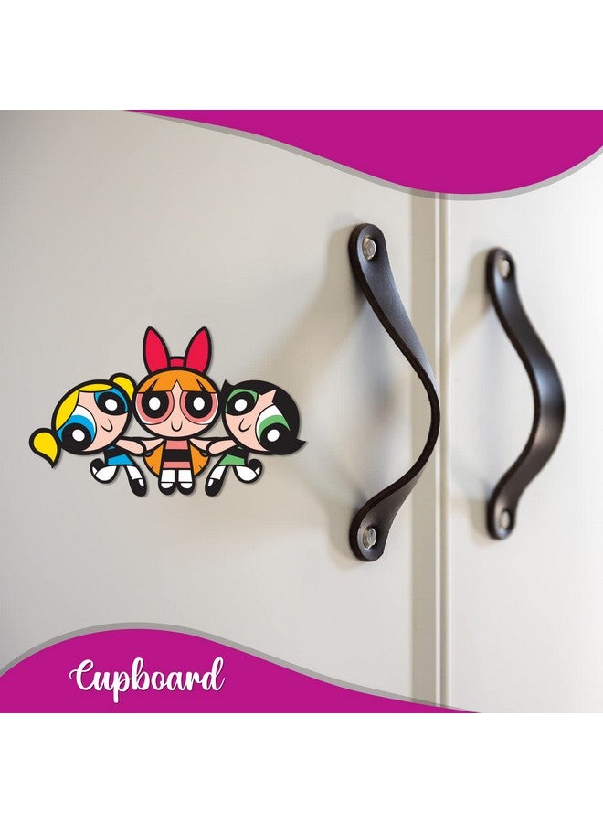 Bhai Please The Powerpuff Girls Wooden Fridge Magnet (Pack of 1) Fun Comic Character Gift and Decoration | Womens Day Gift, Gift for Wife, Mother, Daughter, Sister, Colleagues - Image 2