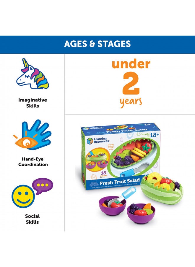 Learning Resources Learning Resources New Sprouts Fresh Fruit Salad Set - 18 Pieces, Ages 18+ Months Pretend Play Food for Toddlers, Preschool Learning Toys, Kitchen Play Toys for Kids - Image 5