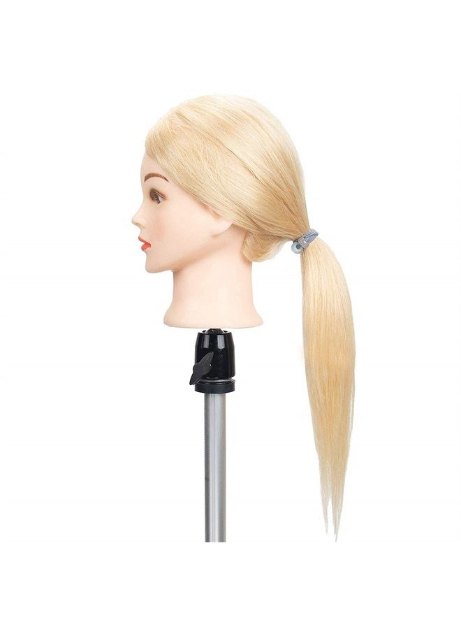 gexworldwide GEX 100% Blonde Human Hair Training Practice Head Styling Dye Cutting Mannequin Manikin Head Without Wig Clamp 613# (20") - Image 4