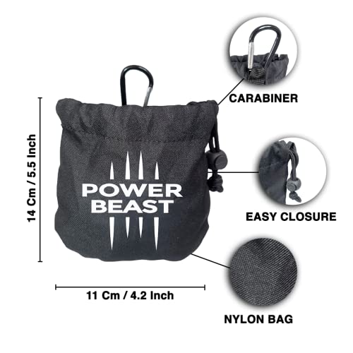 POWER BEAST Refillable Chalk Ball + Bag, Boulder Chalk, Sport Chalk, Gymnastics, Rock Climbing, Bouldering, Weightlifting, Climbing, Pole Dance, Bodybuilding, Tennis, Padel, Cross Training, Gym. - Image 2