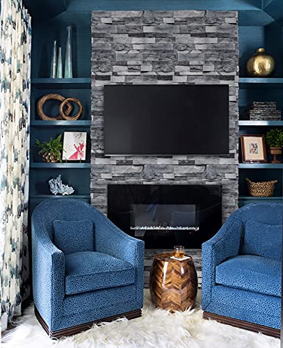 Timeet Brick Wallpaper Peel and Stick Wallpaper Vintage Brick Wallpaper 17.7”X 196.85” Faux Textured Wallpaper Stone Look Self Adhesive Removable Wall Paper Easy to Install - Image 4