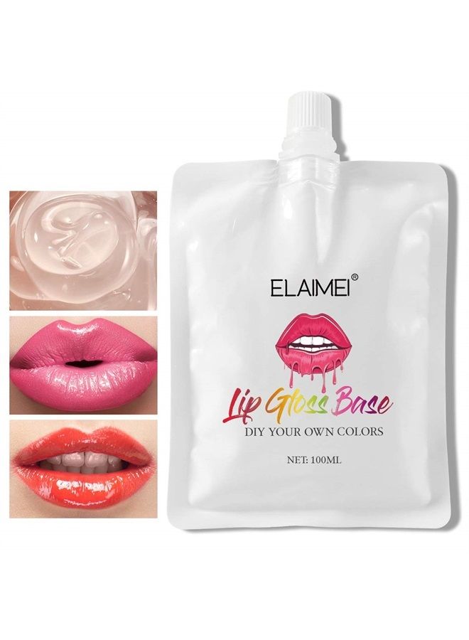 Moisturize Lip Gloss Base, (2PCS)Clear Base Lip Gloss, Lip Gloss Base Oil Material Lip Makeup Primers, Non-Stick Lipstick Primer for DIY Handmade Lip Balms Lip Gloss (200ML)