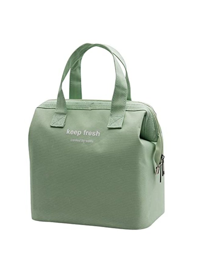 Mziart Mziart Insulated Lunch Bag Simple Bento Cooler Bag Lunch Tote Bag for Lunch Box for Women Men Adult Picnic Working Hiking Beach (Light Green) - Image 1