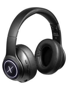Volkano VolkanoX Quasar Premium Series Bluetooth Wireless Head Phones Extendables with LED Light, FM Radio, Hands - Free Calling, 22 Hr Playtime, SD Card Reader - Black, 1 Year Warranty  - Image 3