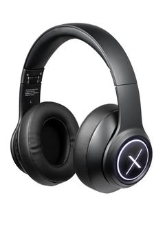 Volkano VolkanoX Quasar Premium Series Bluetooth Wireless Head Phones Extendables with LED Light, FM Radio, Hands - Free Calling, 22 Hr Playtime, SD Card Reader - Black, 1 Year Warranty  - Image 1