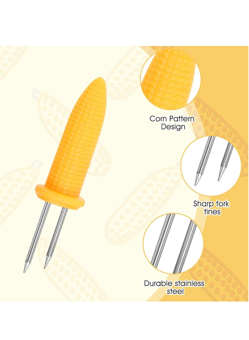 إسكدنيا 20 قطعة حاملات ذرة من الفولاذ المقاوم للصدأ، أسياخ ذرة بشوكة مزدوجة للشواء، الطبخ المنزلي - Image 4