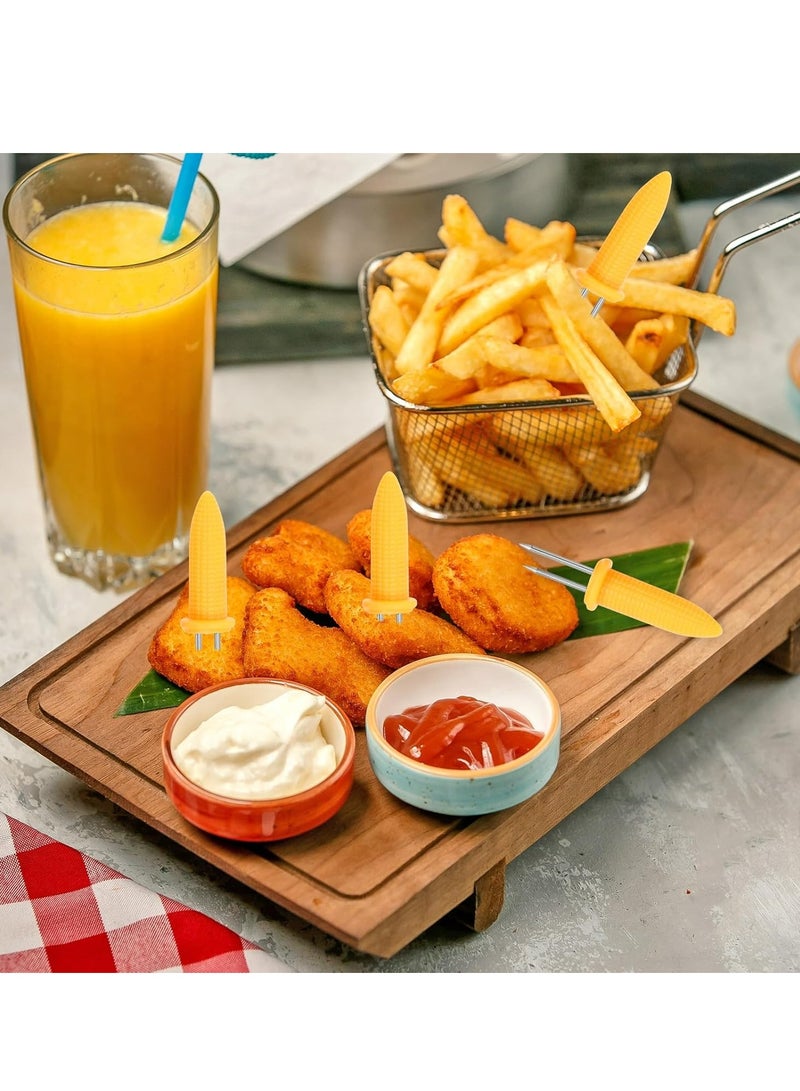 إسكدنيا 20 قطعة حاملات ذرة من الفولاذ المقاوم للصدأ، أسياخ ذرة بشوكة مزدوجة للشواء، الطبخ المنزلي - Image 5