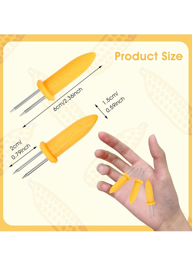 إسكدنيا 20 قطعة حاملات ذرة من الفولاذ المقاوم للصدأ، أسياخ ذرة بشوكة مزدوجة للشواء، الطبخ المنزلي - Image 2