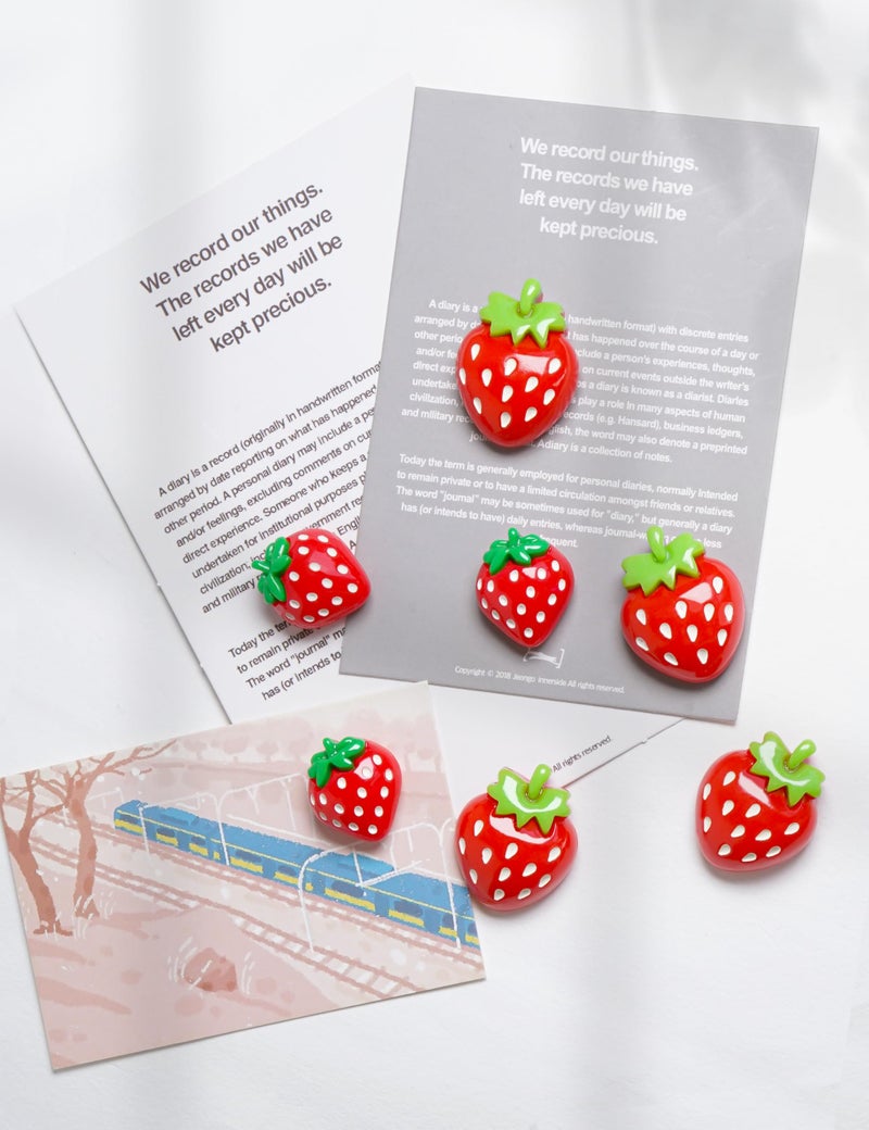 Zreal 12Pcs 3D Strawberry Cute Fridge Magnets, Red Refrigerator Magnets, Funny Magnets for Fridge Decorative Magnets for Kitchen Office Locker (Red Glossy, 6 Small + 6 Large - Image 3