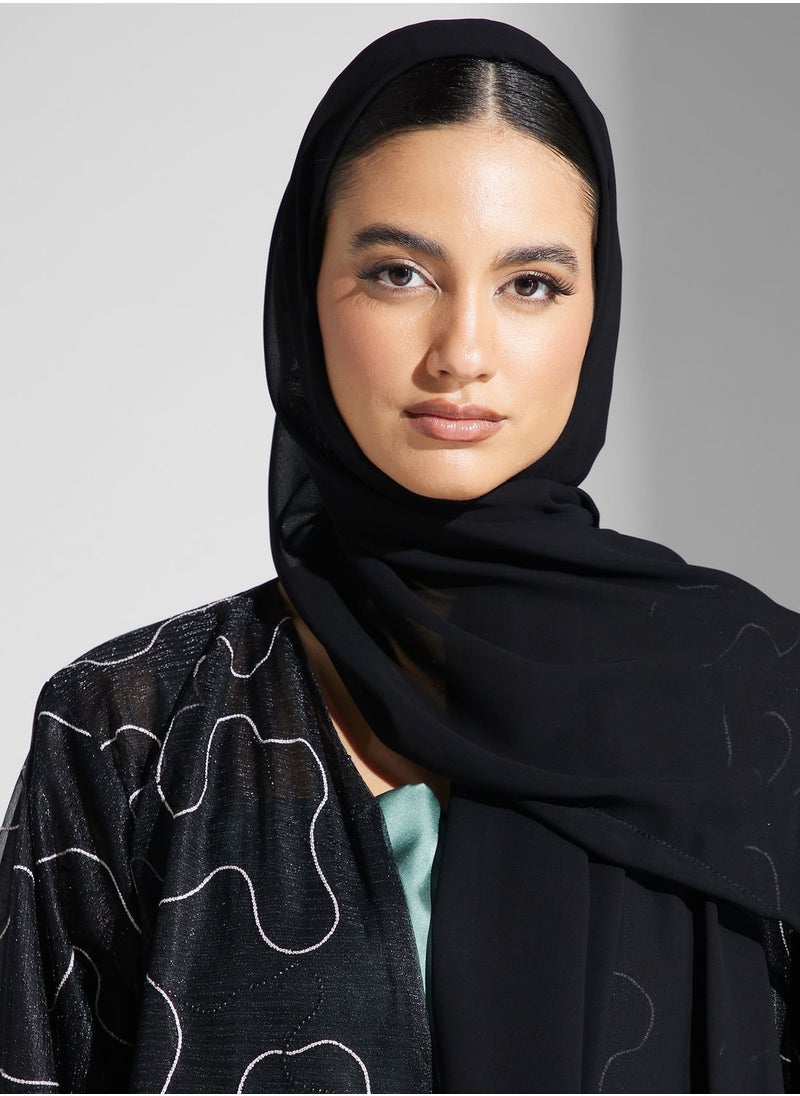 hayas closet - Embellished Flared Sleeve Abaya - Image 1