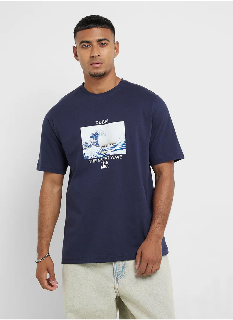 سفنتي فايف Oversized Graphic T-Shirt