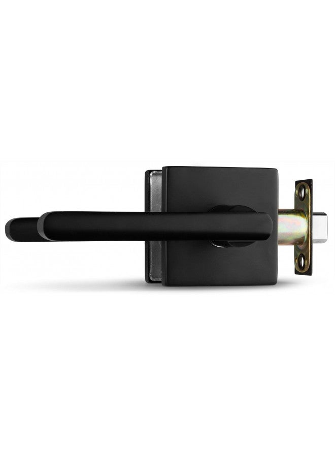 Berlin Modisch Passage Lever Door Handle Slim Square Non-Locking Lever Set [for Hallway or Closet Doors] Reversible for Right & Left Sided Doors Heavy Duty - Iron Black Finish - Image 3
