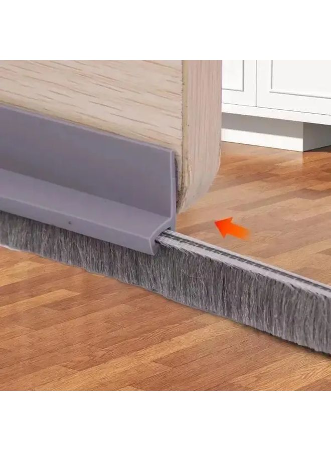 Black Door Bottom Brush Seal Strip Self Adhesive Dust Insect Proof Weather Stripping - Image 5