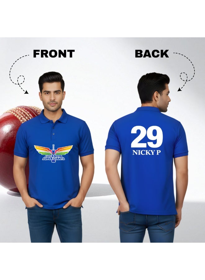 Lucknow Cricket Men's Dry-Fit Polo Neck T-Shirt|Tshirt With Cap|Soft&Breathable Sportswear For Cricket Lovers|Wear It For Games - Image 3