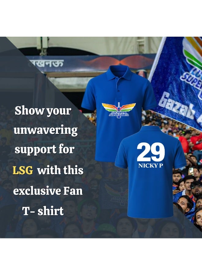 Lucknow Cricket Men's Dry-Fit Polo Neck T-Shirt|Tshirt With Cap|Soft&Breathable Sportswear For Cricket Lovers|Wear It For Games - Image 5