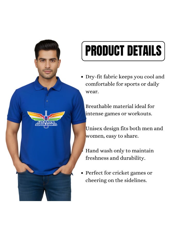 Lucknow Cricket Men's Dry-Fit Polo Neck T-Shirt|Tshirt With Cap|Soft&Breathable Sportswear For Cricket Lovers|Wear It For Games - Image 4