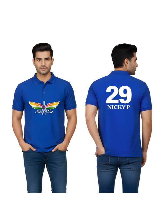 Lucknow Cricket Men's Dry-Fit Polo Neck T-Shirt|Tshirt With Cap|Soft&Breathable Sportswear For Cricket Lovers|Wear It For Games - Image 1