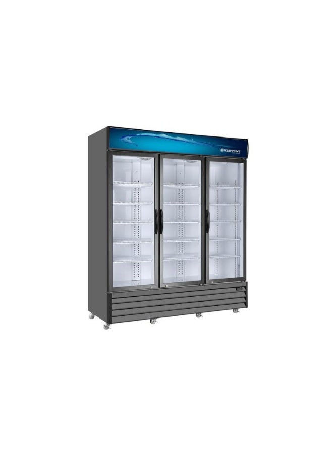 ويست بوينت Westpoint WPSN-18017RT3 1650L Commercial Display Chiller | 3 Glass Doors | No Frost Cooling | LED Lighting | Black - Image 2