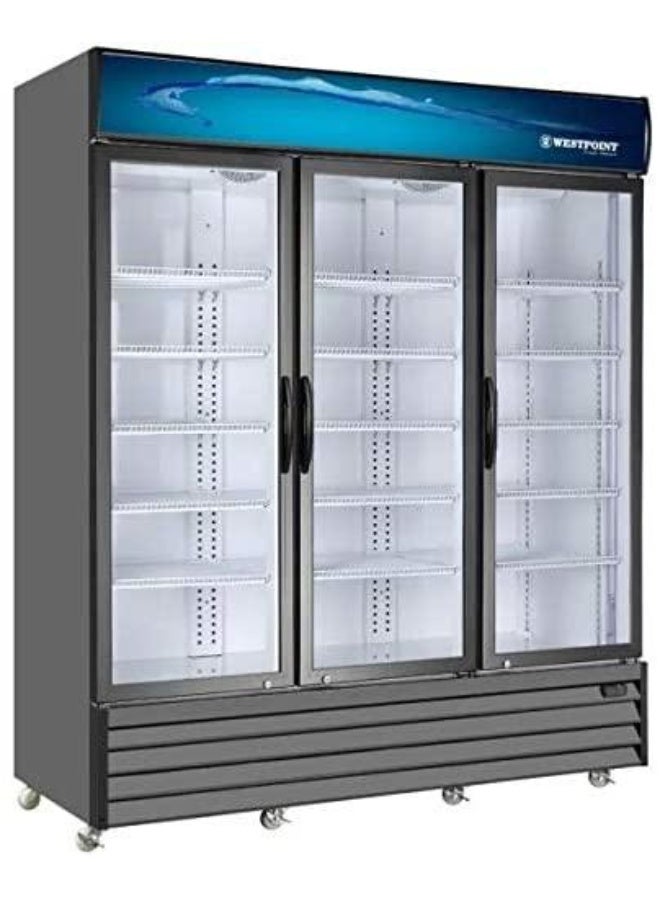 ويست بوينت Westpoint WPSN-18017RT3 1650L Commercial Display Chiller | 3 Glass Doors | No Frost Cooling | LED Lighting | Black - Image 1