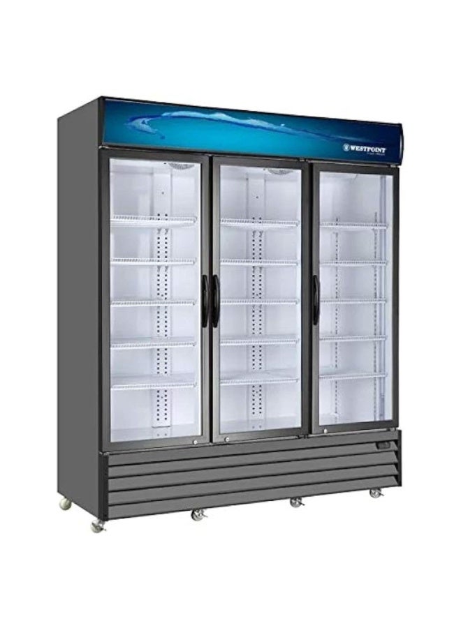 ويست بوينت Westpoint WPSN-18017RT3 1650L Commercial Display Chiller | 3 Glass Doors | No Frost Cooling | LED Lighting | Black - Image 3
