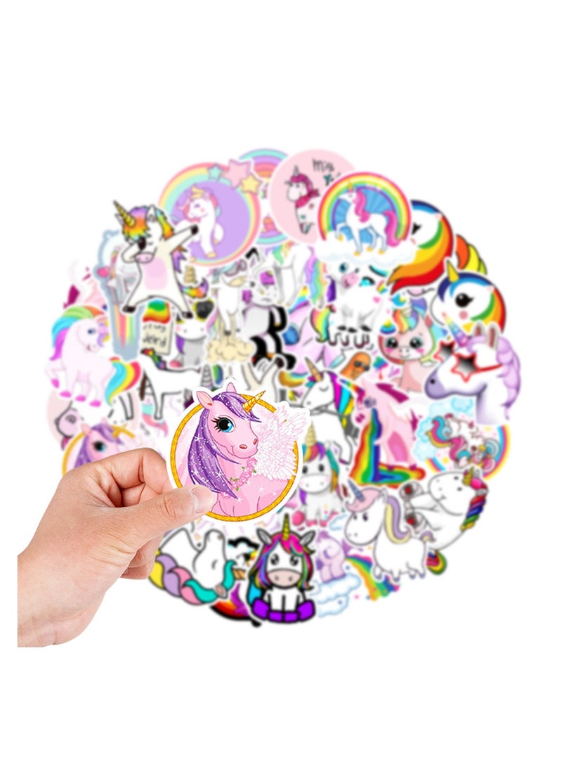50-Piece Unicorn Stickers for Kids Waterproof Vinyl Stickers for Laptop
