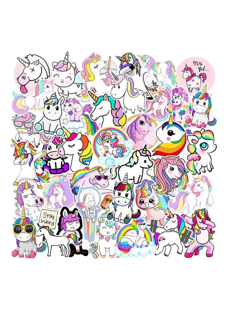 50-Piece Unicorn Stickers for Kids Waterproof Vinyl Stickers for Laptop