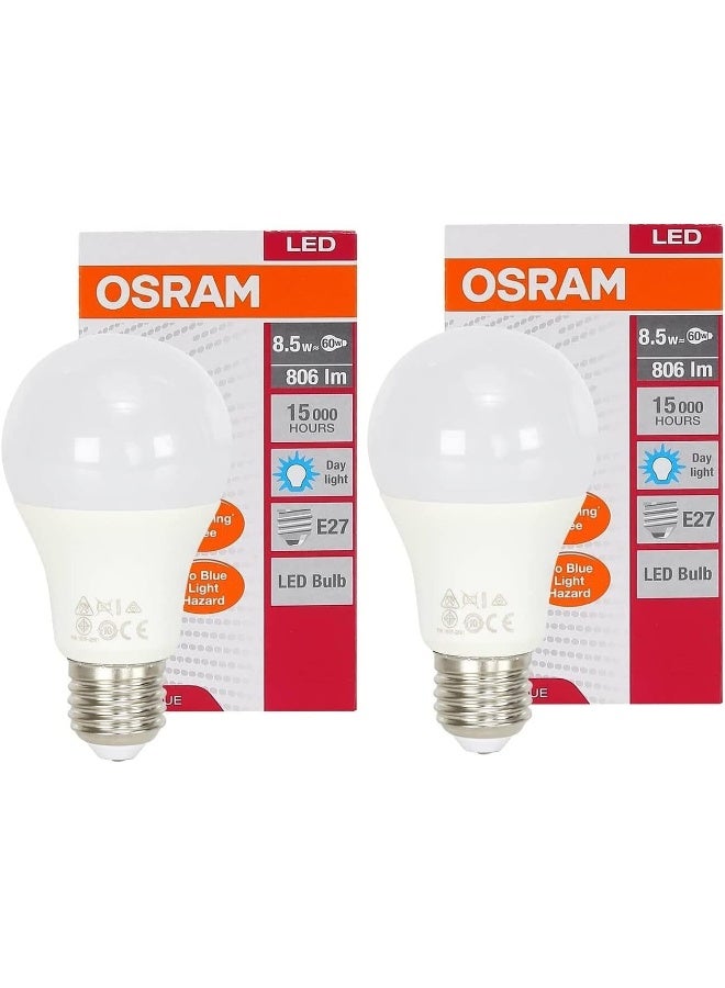 OsRAM Led Bulb - E27 8.5 W Cool Day White Light 2Pc Set Promo Pack - Image 1