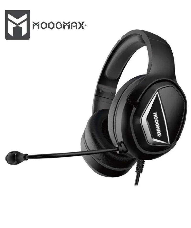 MOOG MAX Moogmax MX-EP58 Wired Headset in Black with Microphone and 3.5mm 4-Pin Input, Wired Headset, Gaming Headset, Gaming Headphones, Computer Headset, Laptop Headset, Tablet Headset, Gamepad Headset, Headset with Microphone, Call Headset, Wired Headphones, Over-Ear Headset, Headphones for Gaming, Headphones for Study, Headphones for Meetings, Headphones for Conversations, Computer Compatible Headset, Laptop Compatible Headset, Headset, Daily Use Headset, 3.5mm 4-Pin Plug, Gaming Headset, Gaming Headphones, Computer Headset, Laptop Headset, Tablet Headset, Gamepad Headset, Call Headset, Wired Headphones, Over-Ear Headset for Daily Use. - Image 2