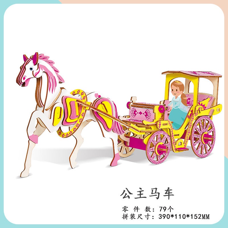 Children'S Wooden Three-Dimensional 3D Jigsaw Puzzle Car Model Ornaments Diy Children'S Educational Handmade Men'S Toys Stall - Image 1