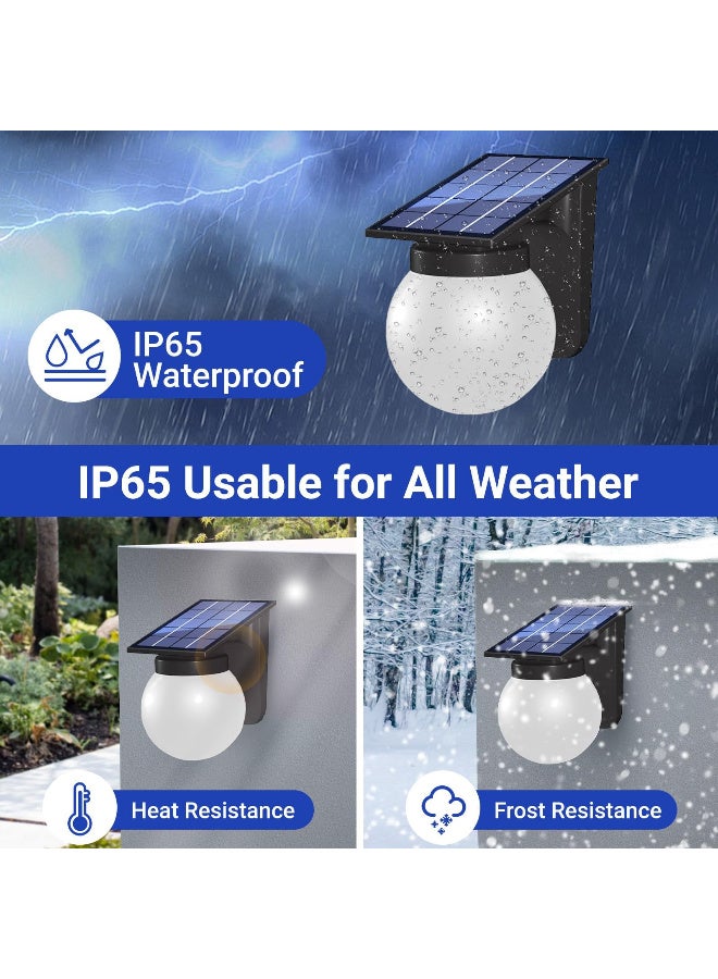 مصباح حائط LED شمسي خارجي، مقاوم للماء IP65 مع 3 أوضاع إضاءة للحديقة والفناء والسياج - Image 3
