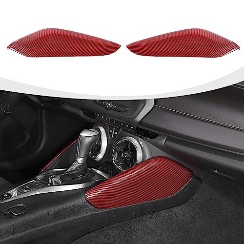 RAZPOY Gear Shift Side Panel Cover Trim Compatible with Chevrolet Chevy Camaro 20162023 Interior Accessories Red Carbon Fiber - Image 1