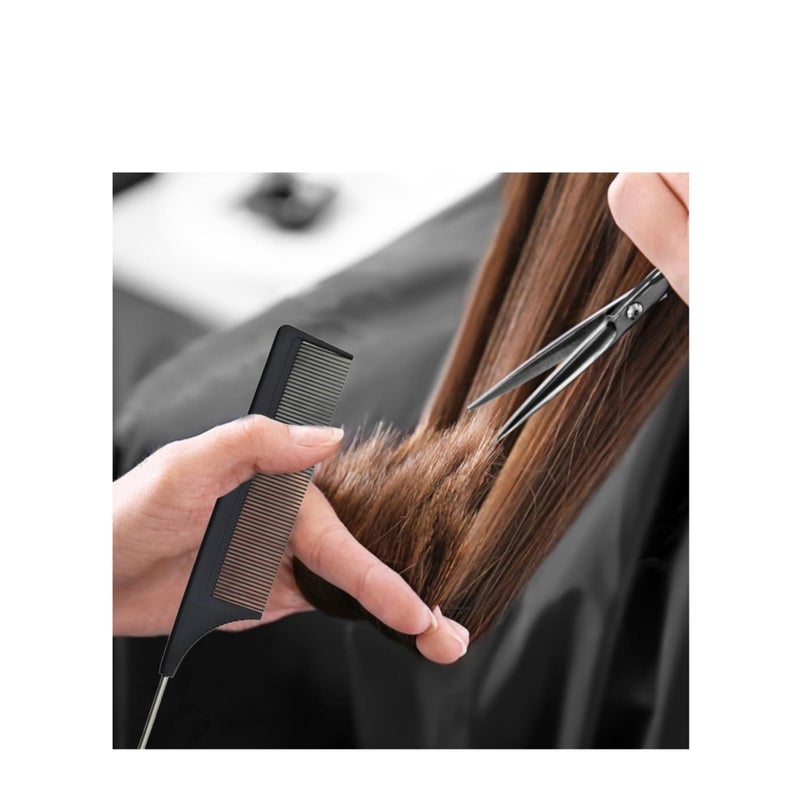 SOLARAE 4 PACK Pick Teasing Combs Hair Brush Set Carbon Lift Triple Pin Rat Tail Comb, Nylon Bristle Hair Comb Brush for All Hair Types Barber Supplies - Image 5